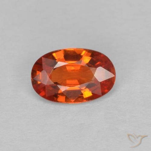 0.46ct Natural Naranja rojizo Zafiro, Ovalada, VVS