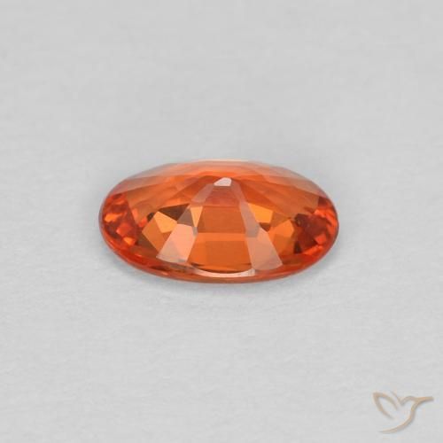 Zafiro Naranja rojizo natural de 0.45 ct, Ovalada, VVS
