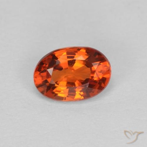 0.59ct Natural Naranja rojizo Zafiro, Ovalada, VVS