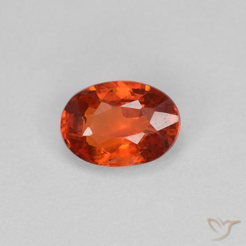 0.63ct Natural Naranja fuego Zafiro, Ovalada, VS