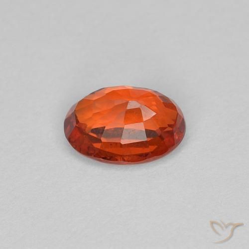 Zafiro Naranja fuego natural de 0.63 ct, Ovalada, VS