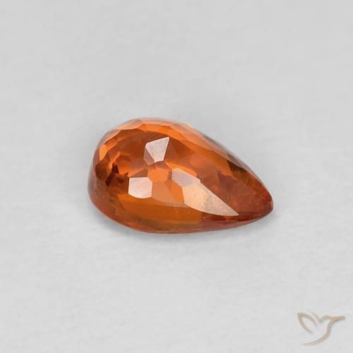 Zafiro Naranja medio natural de 0.60 ct, En forma de pera, VVS-VS