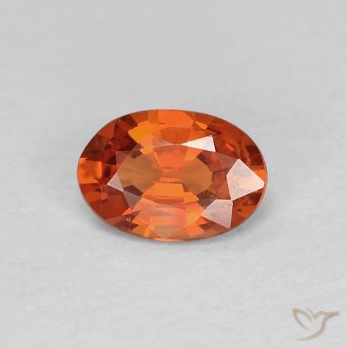 0.53ct Natural Naranja fuego Zafiro, Ovalada, VVS-VS