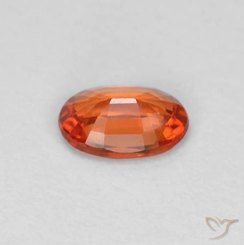 Zafiro Rojo intenso natural de 0.48 ct, Ovalada, VVS-VS