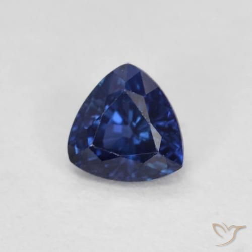 Zafiro Azul crepúsculo natural de 0.41 ct, Trillón, VVS-VS