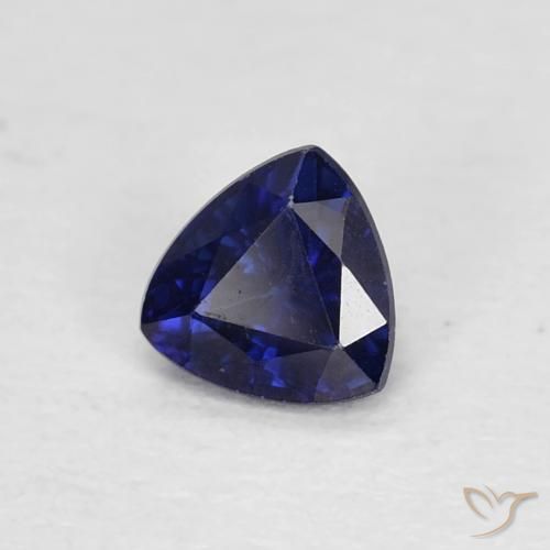Zafiro Azul crepúsculo natural de 0.39 ct, Trillón, VVS-VS