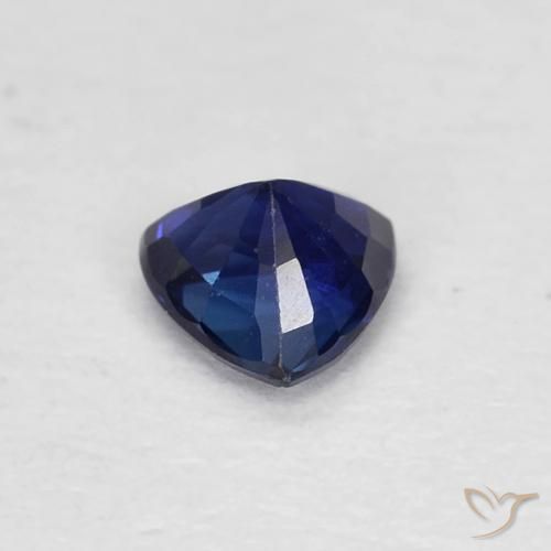 Zafiro Azul crepúsculo natural de 0.39 ct, Trillón, VVS-VS