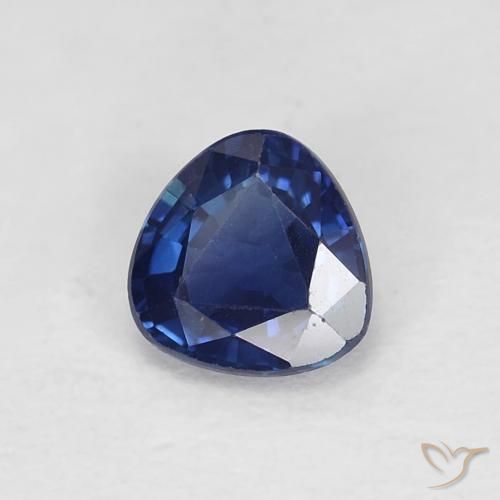 Zafiro Azul crepúsculo natural de 0.45 ct, Trillón, VVS-VS