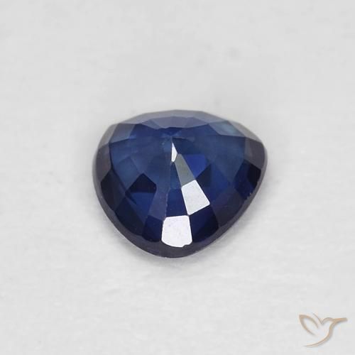 Zafiro Azul crepúsculo natural de 0.45 ct, Trillón, VVS-VS