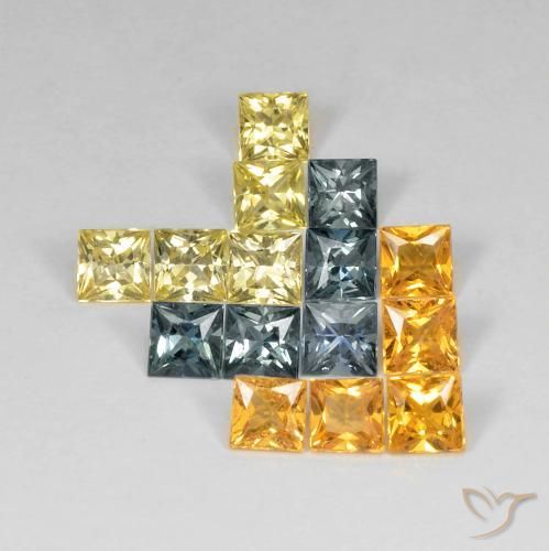 Gemas de Zafiro Multicolor natural de 4.52 ct, Cuadrado, VS