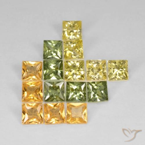 3.65ctw Natural Multicolor Zafiro, Cuadrado, VS