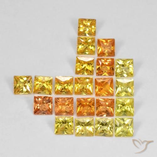 Gemas de Zafiro Multicolor natural de 2.71 ct, Cuadrado, VS