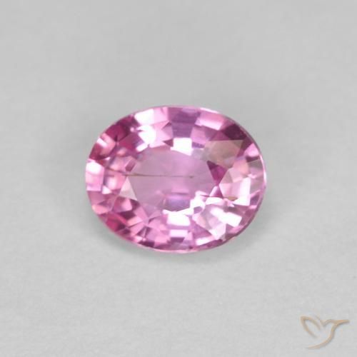 Zafiro Rosado intenso natural de 0.46 ct, Ovalada, VS
