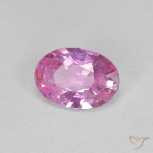 Zafiro Rosado intenso natural de 0.48 ct, Ovalada, VS