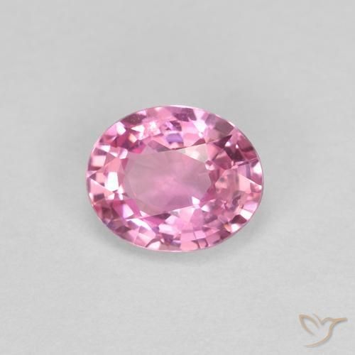 Zafiro Rosado púrpura real natural de 0.49 ct, Ovalada, VS