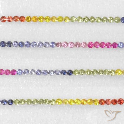 Gemas de Zafiro Multicolor natural de 5.57 ct, Redondo, VS