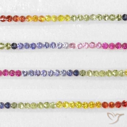 Gemas de Zafiro Multicolor natural de 5.47 ct, Redondo, VS