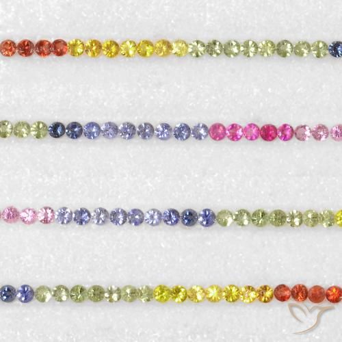 Gemas de Zafiro Multicolor natural de 5.06 ct, Redondo, VS