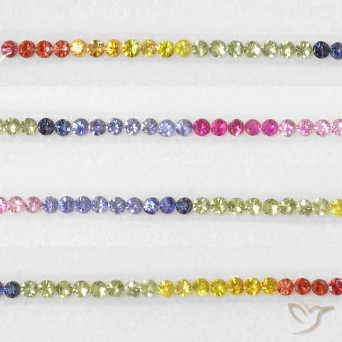 Gemas de Zafiro Multicolor natural de 5.63 ct, Redondo, VS