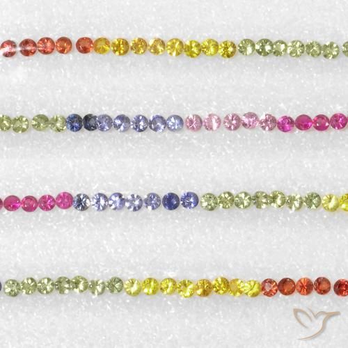 Gemas de Zafiro Multicolor natural de 5.27 ct, Redondo, VS