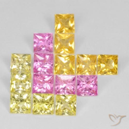 Gemas de Zafiro Multicolor natural de 4.09 ct, Cuadrado, VS