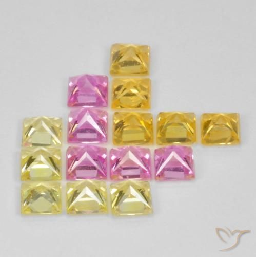 Gemas de Zafiro Multicolor natural de 4.09 ct, Cuadrado, VS