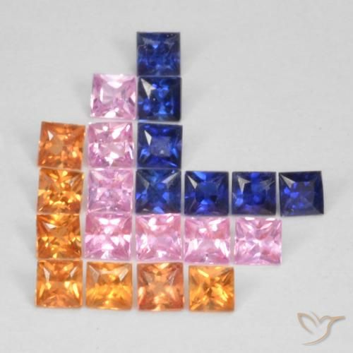 1.49ctw Natural Multicolor Zafiro, Cuadrado, VS