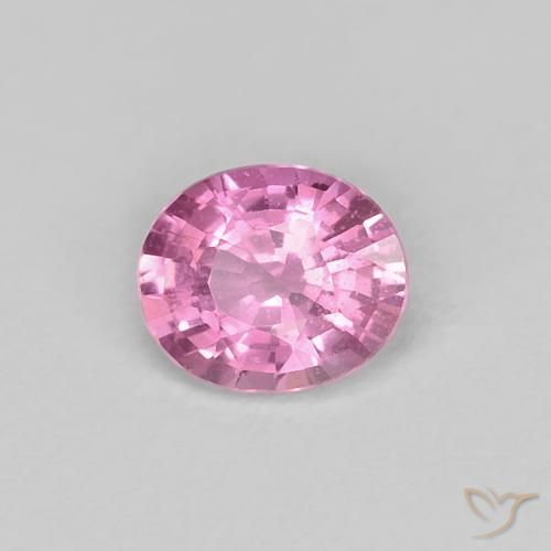Zafiro Rosado púrpura real muy claro natural de 0.49 ct, Ovalada, VS
