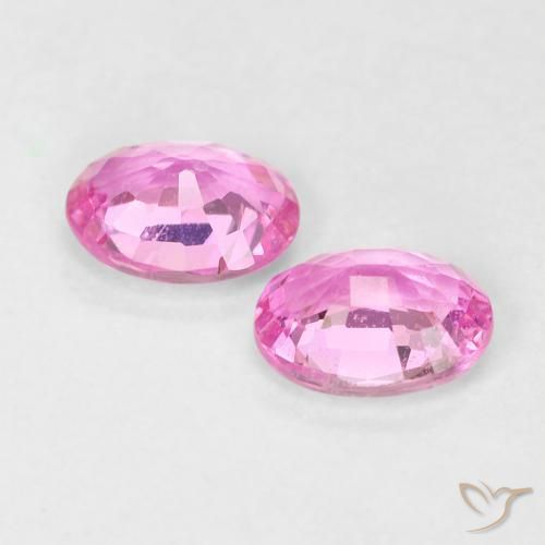 Gemas de Zafiro Rosado púrpura real muy claro natural de 0.80 ct, Ovalada, VS-SI