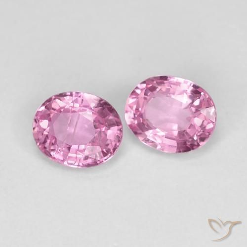Gemas de Zafiro Rosado púrpura real muy claro natural de 0.86 ct, Ovalada, VS-SI