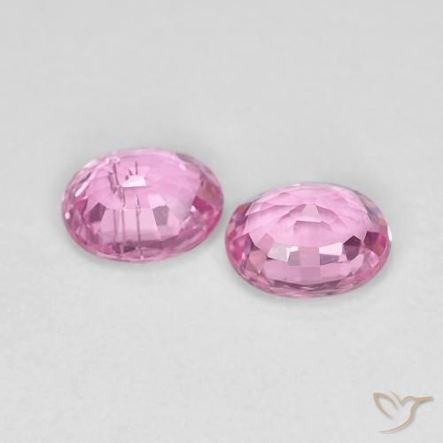 Gemas de Zafiro Rosado púrpura real muy claro natural de 0.86 ct, Ovalada, VS-SI