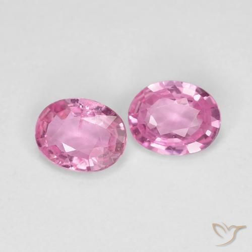 Gemas de Zafiro Rosado muy claro natural de 0.71 ct, Ovalada, VS-SI