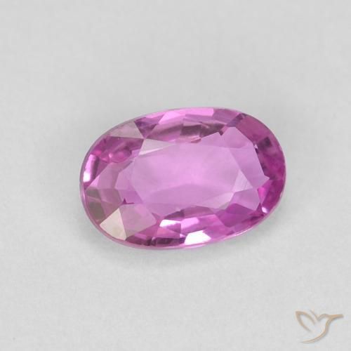 Zafiro Púrpura rosado natural de 0.47 ct, Ovalada, VVS