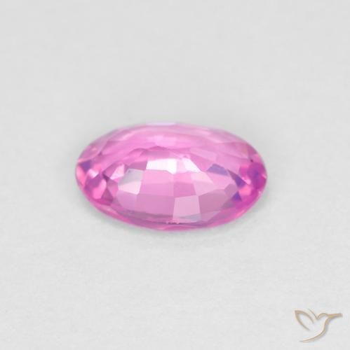 Zafiro Rosado intenso natural de 0.48 ct, Ovalada, VVS