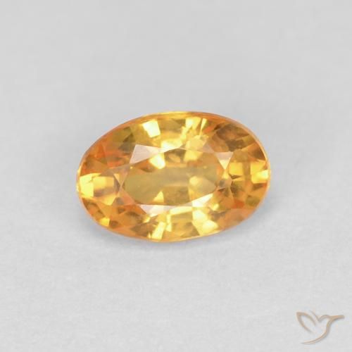 0.58ct Natural Dorado naranja Zafiro, Ovalada, VVS-VS