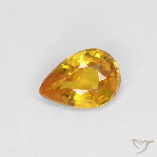 0.45ct Natural Dorado Zafiro, En forma de pera, VVS-VS
