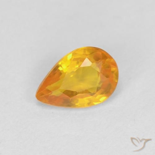 Zafiro Oro natural de 0.54 ct, En forma de pera, VVS-VS