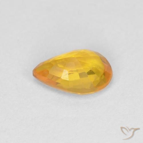 Zafiro Oro natural de 0.54 ct, En forma de pera, VVS-VS