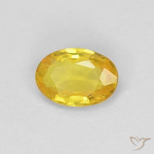 Zafiro Amarillo natural de 0.50 ct, Ovalada, VVS-VS