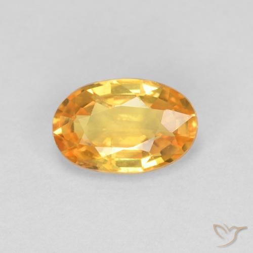 0.60ct Natural Dorado naranja Zafiro, Ovalada, VVS-VS
