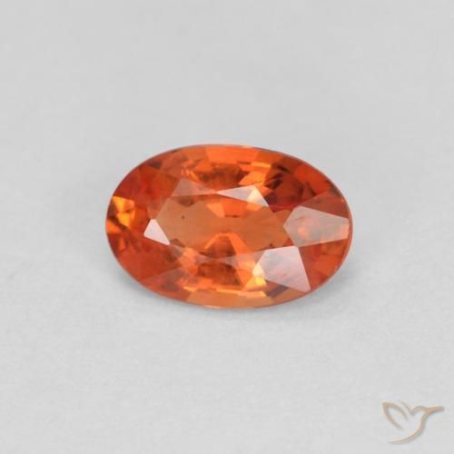 0.46ct Natural Naranja rojizo Zafiro, Ovalada, VVS-VS