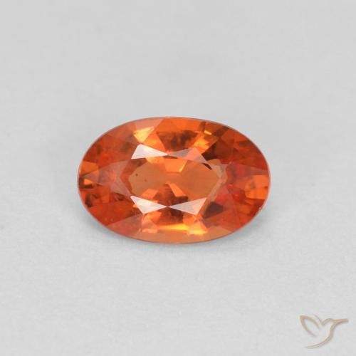 Zafiro Naranja rojizo natural de 0.46 ct, Ovalada, VVS-VS