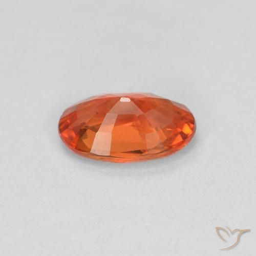 Zafiro Naranja rojizo natural de 0.46 ct, Ovalada, VVS-VS