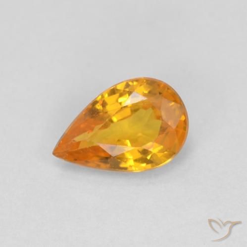 0.48ct Natural Dorado naranja intenso Zafiro, En forma de pera, VVS-VS