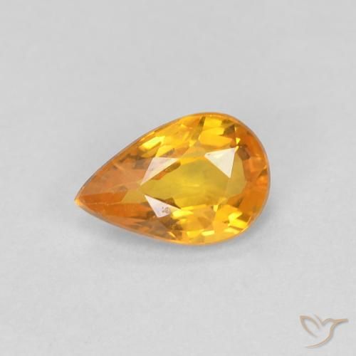0.51ct Natural Dorado naranja Zafiro, En forma de pera, VVS-VS