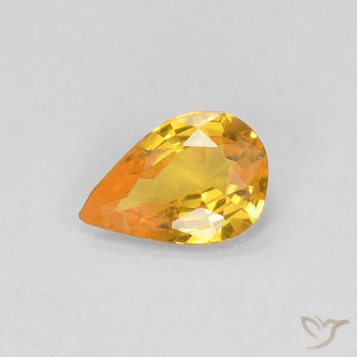 0.37ct Natural Dorado Zafiro, En forma de pera, VVS-VS