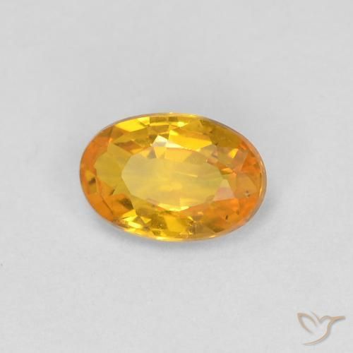 Zafiro Dorado natural de 0.51 ct, Ovalada, VVS-VS