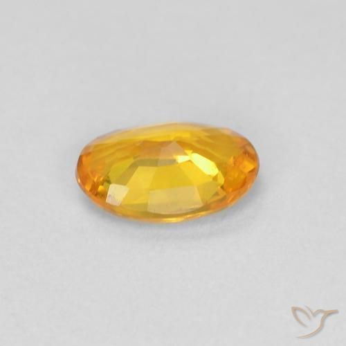 Zafiro Dorado natural de 0.51 ct, Ovalada, VVS-VS