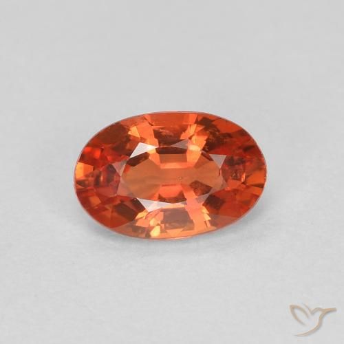 0.55ct Natural Naranja rojizo Zafiro, Ovalada, VVS-VS