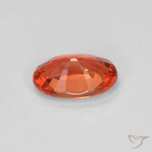 Zafiro Naranja rojizo natural de 0.55 ct, Ovalada, VVS-VS